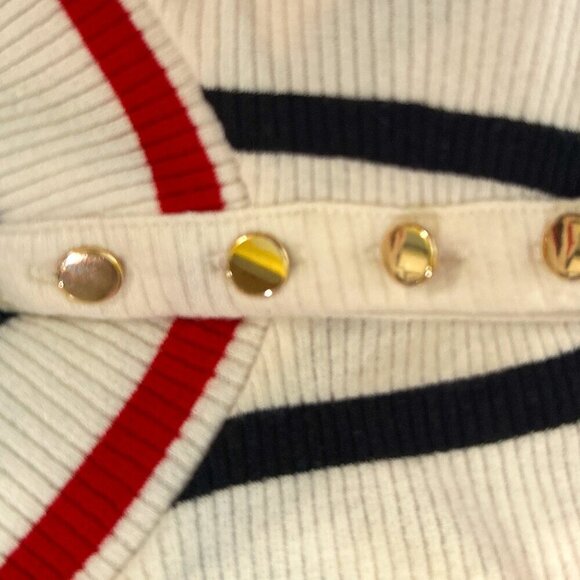 Lane Bryant SZ18/20 Blk Red White Stripe Sweater Parisian Capsule Preppy Academi - Picture 9 of 11